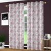 Polyester Carnival Leaf Pattern Digital Printed Curtain Set of 2 Pc