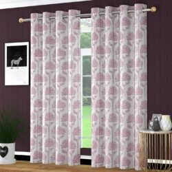 Polyester Carnival Leaf Pattern Digital Printed Curtain Set of 2 Pc