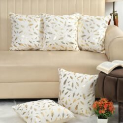 Gold Foil Fur Cushion Covers Set of 5pc 16x16