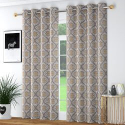 Polyester Damask Pattern Digital Printed Curtain for Home and Office ( Set Of 2 PC )